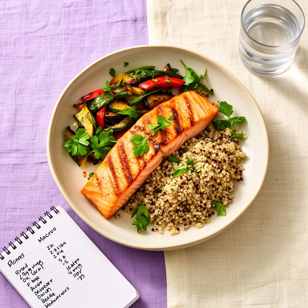Plano nutricional semanal personalizado para diferentes membros da família apresentado num telemóvel.