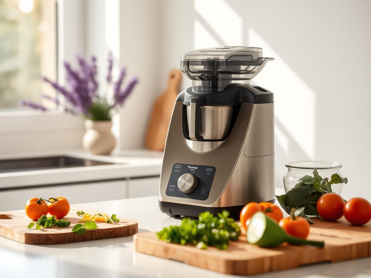 Receita passo-a-passo a ser seguida no telemóvel enquanto se prepara a refeição na cozinha.